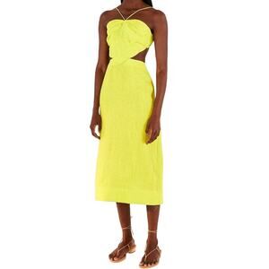 Farm Rio Monstera Linen Midi Dress Size Large